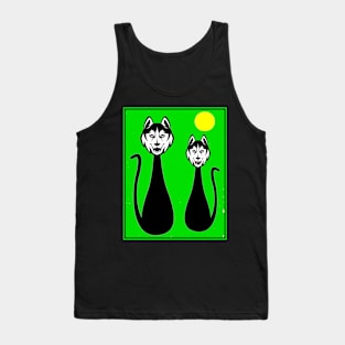 Dog Couple Abstract Whimsical Surreal Print Tank Top